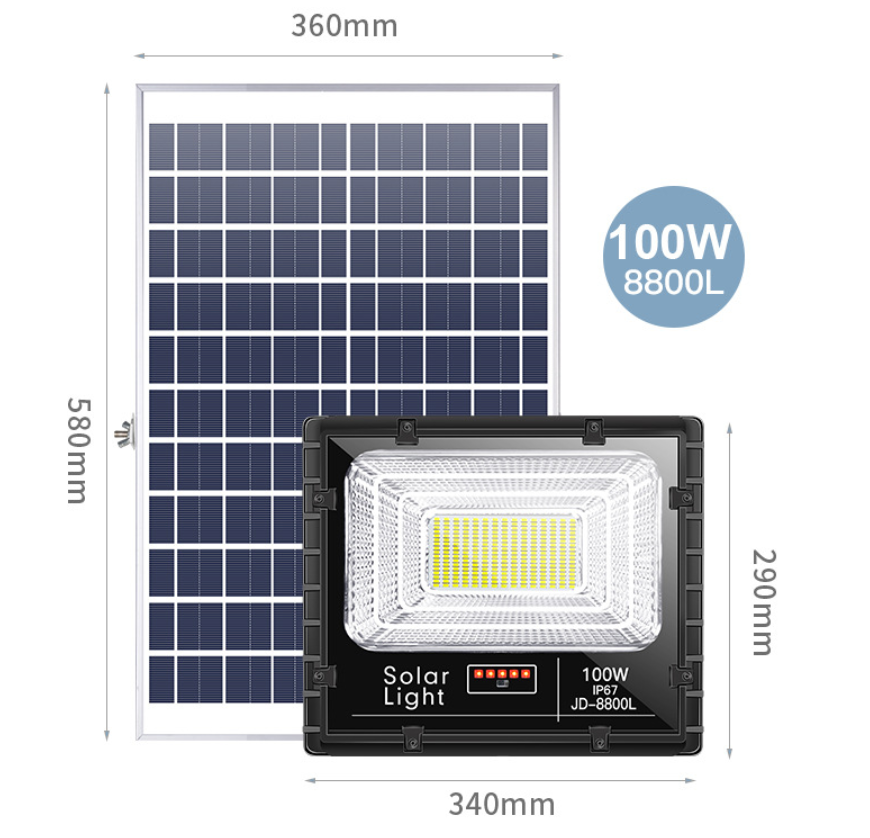 Đèn pha năng lượng mặt trời 100W VC-8800